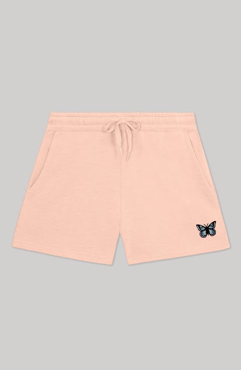 Womens Butterfly Midweight Washed Fleece Shorts