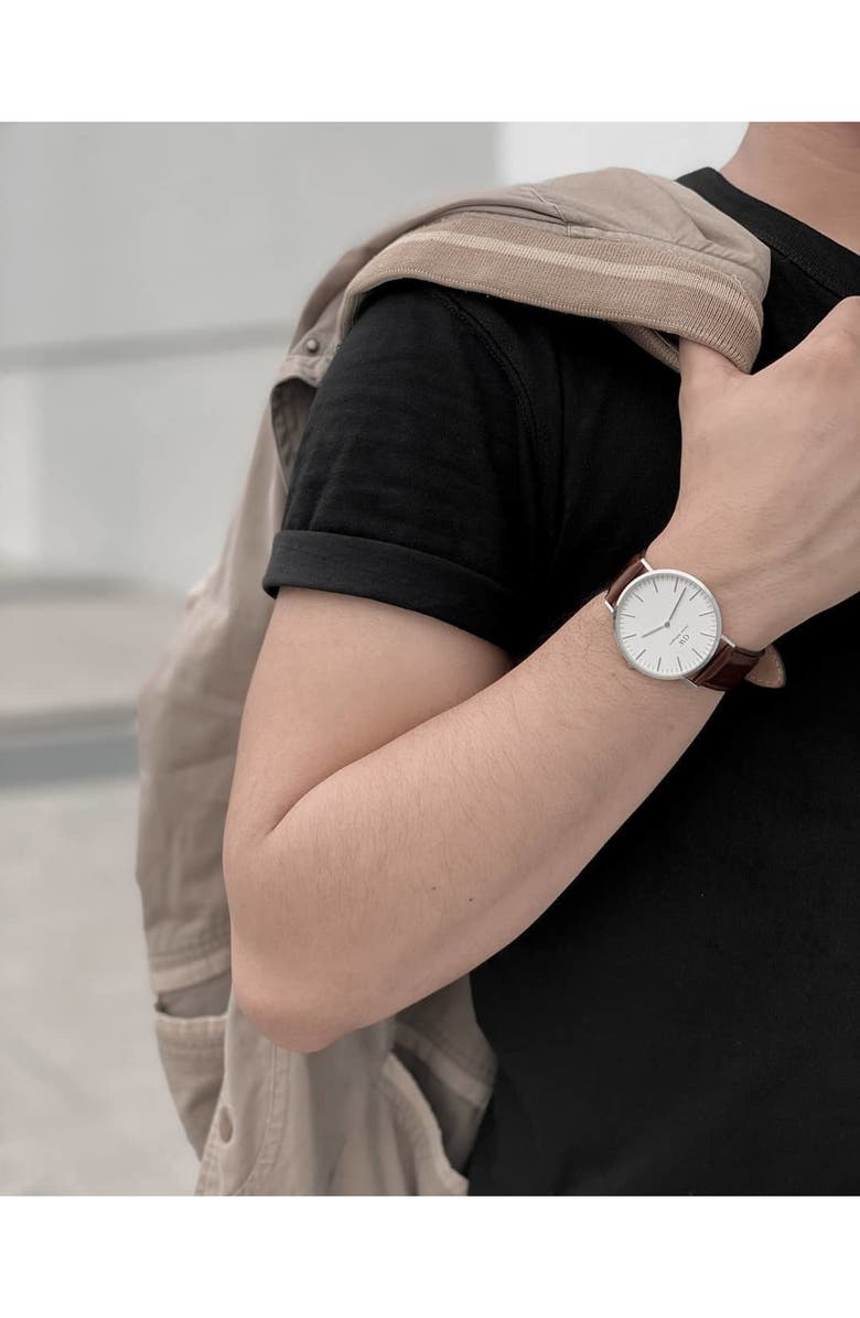 Daniel Wellington Classic St. Mawes Leather Strap Watch, 40mm, Alternate, color,