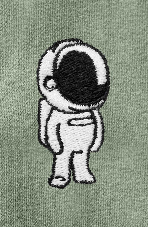 Dalix Astronaut Zip Fleece Hoodie In Sage