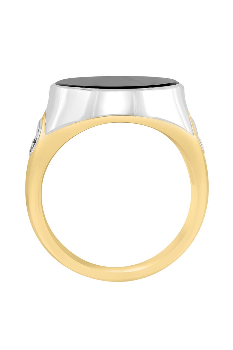 Round Onyx Ring, Alternate, color, BLACK