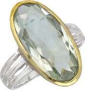 YS GEMS Green Amethyst Oval Ring