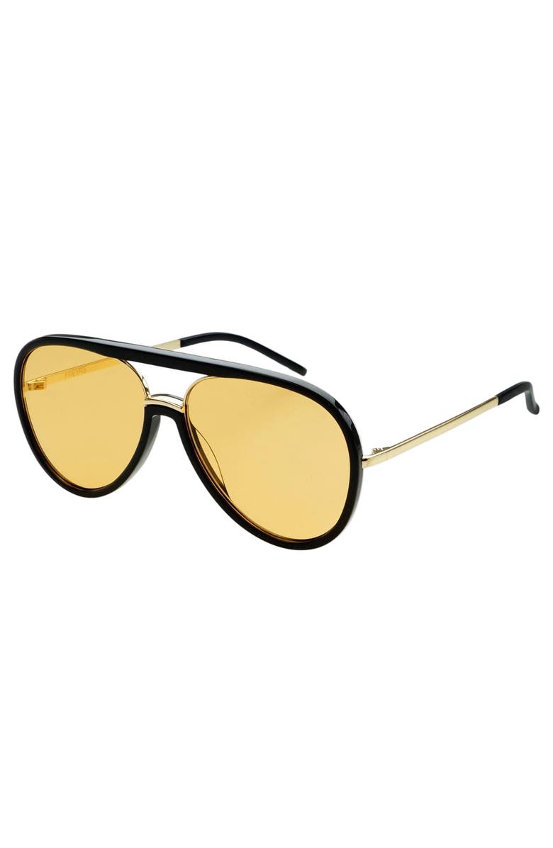 FREYRS Eyewear Shay Aviator Sunglasses, Alternate, color, Black / Soft Amber