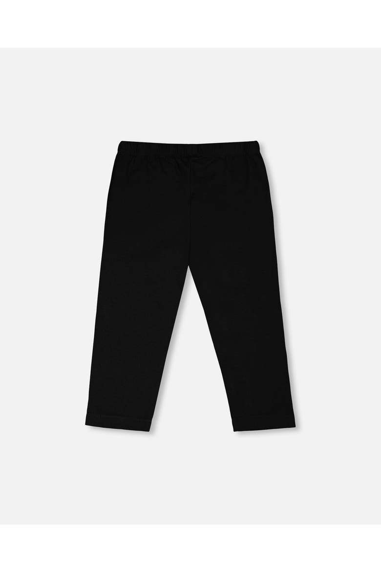 Organic Cotton Jersey Capri with Knee Foil Heart Print, Alternate, color, Black