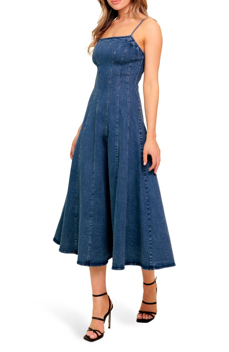 FLYING TOMATO Denim Midi Dress, Alternate, color,