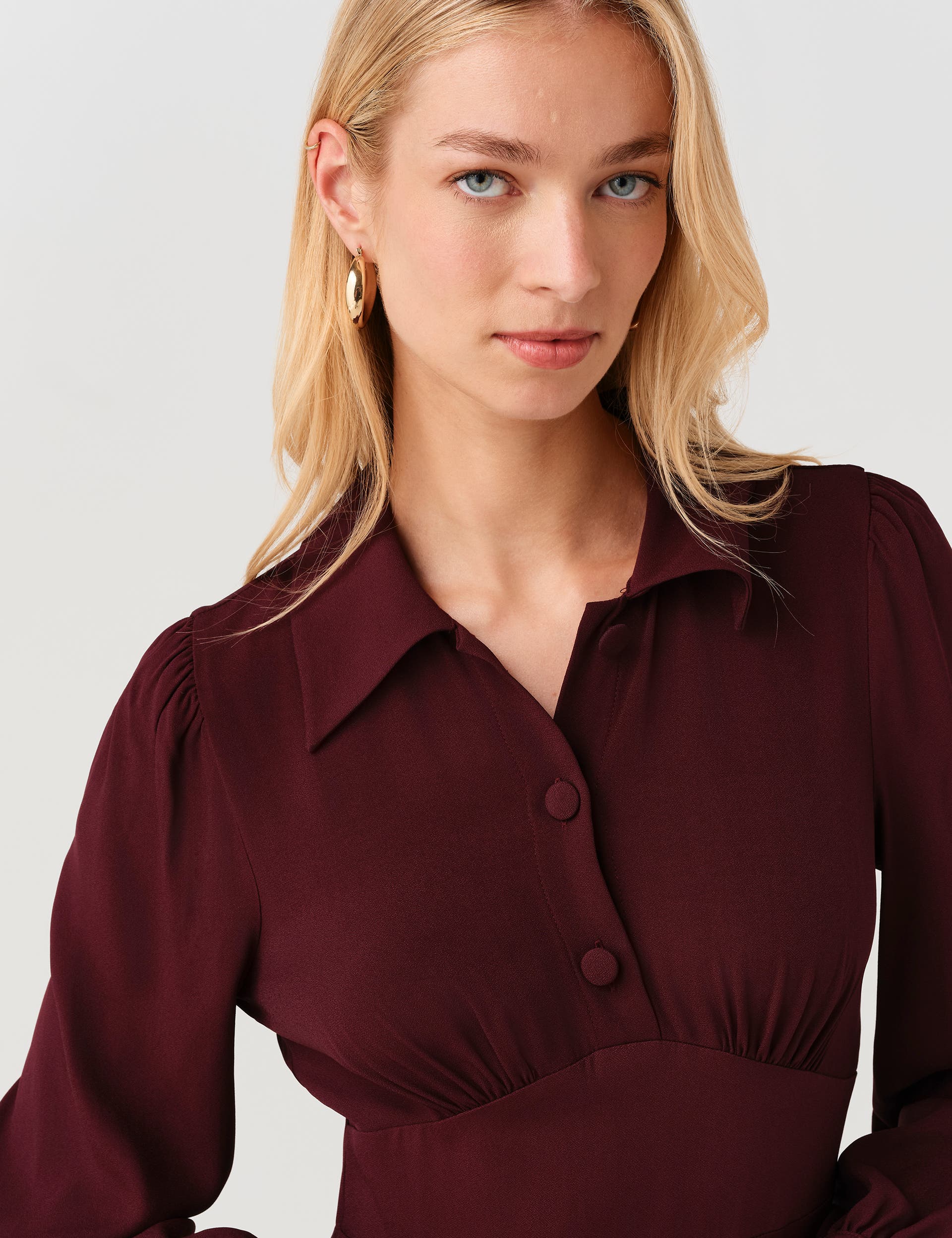 Wendy Crepe Collared Midi Dress thumbnail 5
