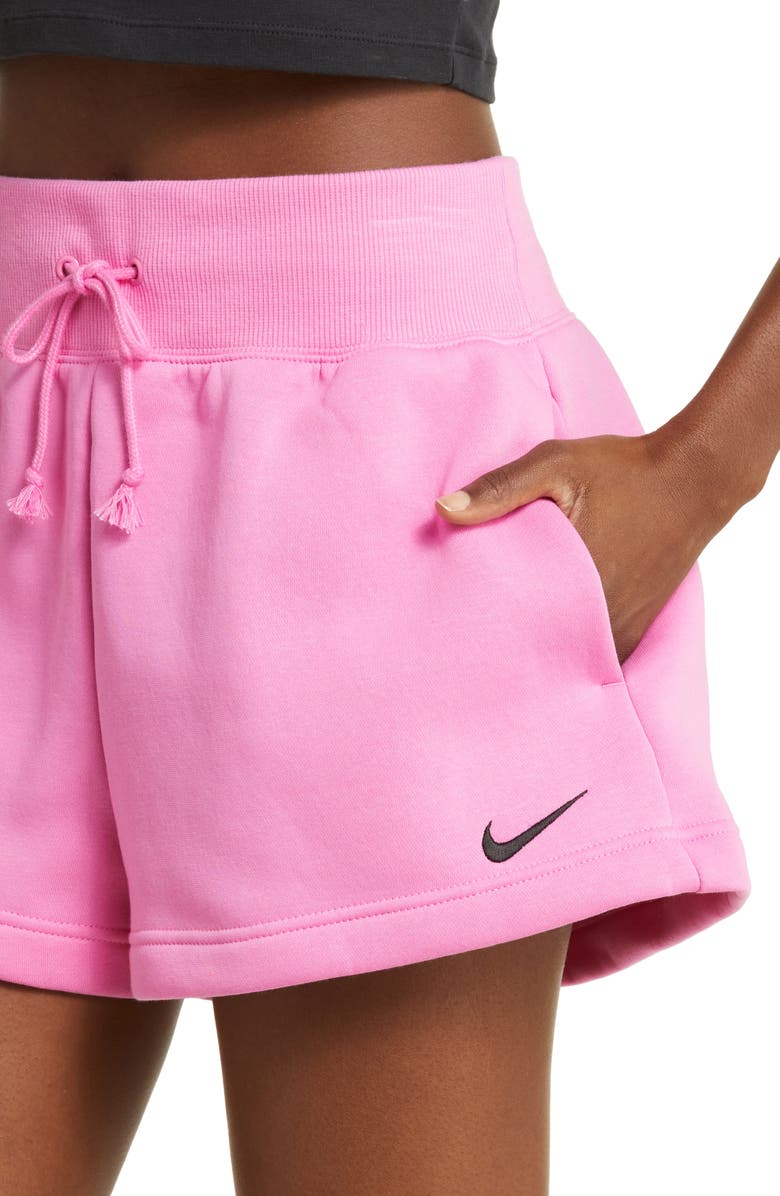 Nike Sportswear Phoenix Fleece Mid-Rise 4-Inch Shorts, Alternate, color, Playful Pink/ Black