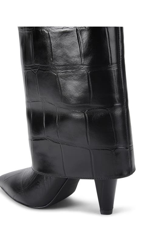 Kurt Geiger London Foldover Knee High Boot In Black