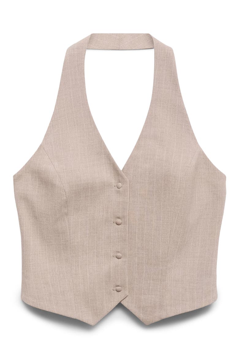 Pinstripe Halter Vest, Alternate, color, BEIGE