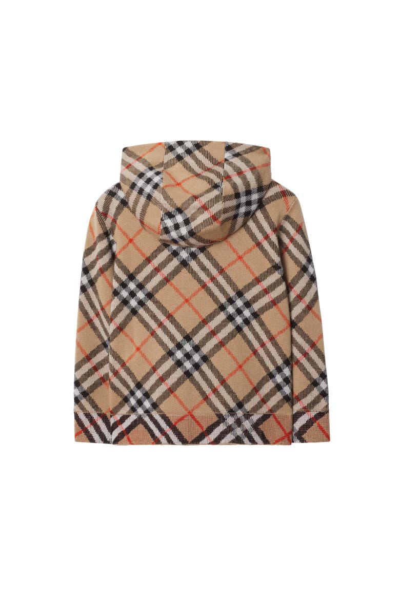 Burberry Check Wool Zip Hoodie, Alternate, color, Sand