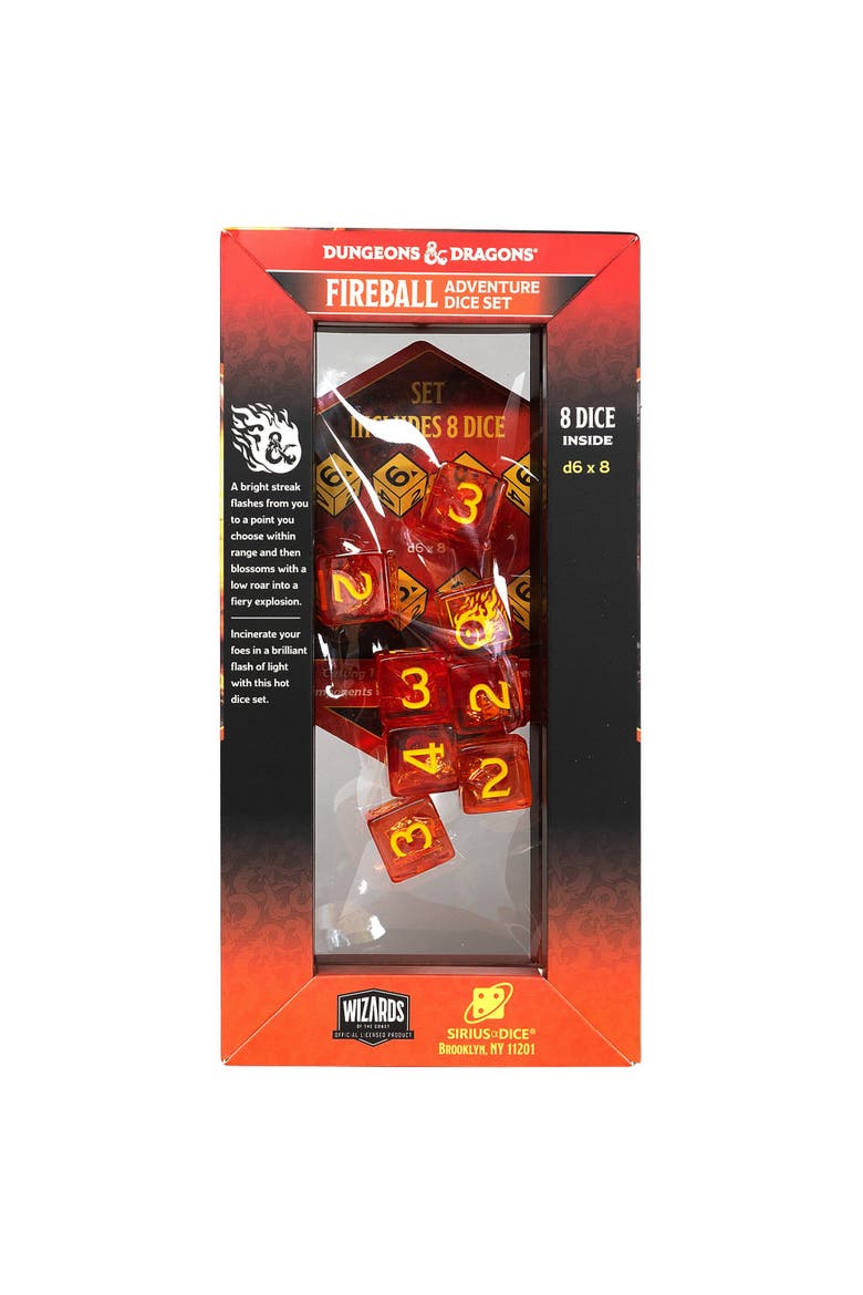 Red and Orange 8 Piece RPG Die Set, Alternate, color, Multicolored