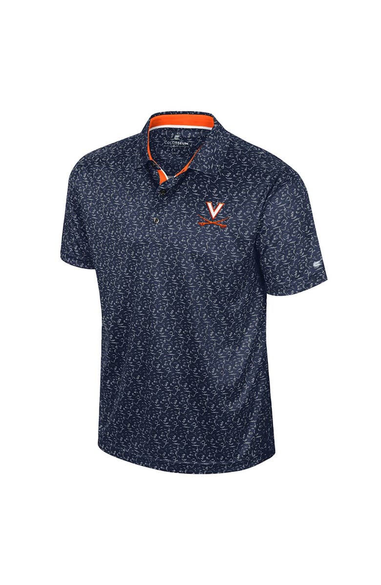 COLOSSEUM Men's Colosseum Navy Virginia Cavaliers Sublimated Golf Polo, Alternate, color, 