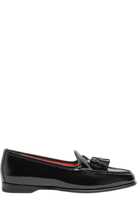 Women's Andrea Black Patent Tassel Loafer