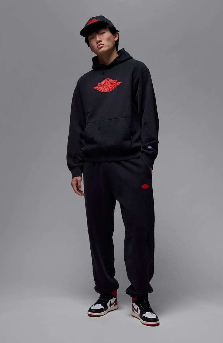 Jordan Rare Air Oversize Distressed Pullover Hoodie, Alternate, color, 
