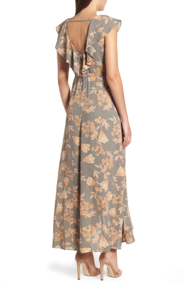 Leith Ruffle Wrap Maxi Dress, Alternate, color,