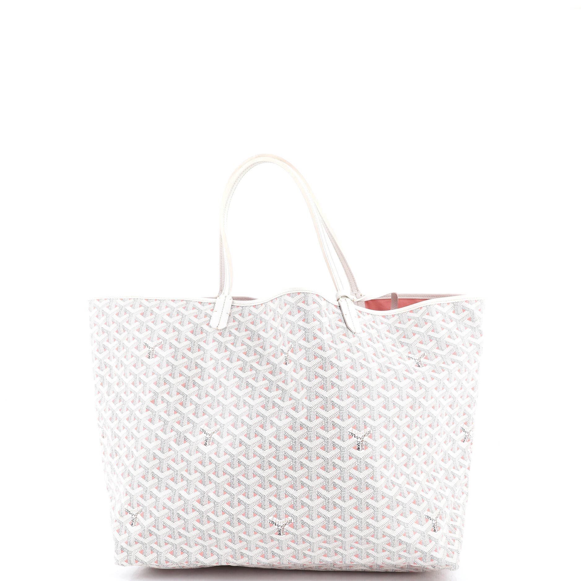 Pre-Owned Goyard Saint Louis Tote Claire Voie Coated Canvas GM, Alternate, color, White