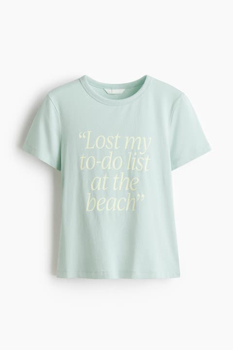 Printed Viscose-blend T-shirt