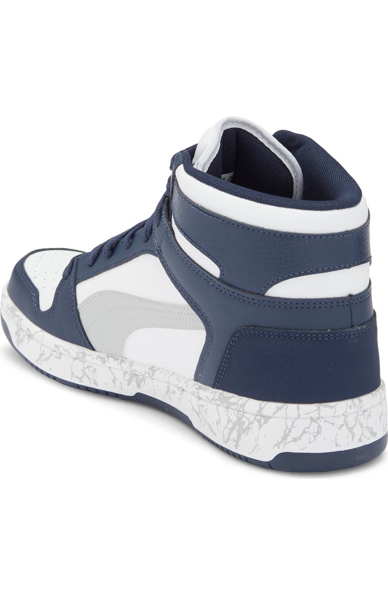 PUMA Rebound Layup Atypical High Top Sneaker, Alternate, color, Puma White/ Light Gray/ Navy