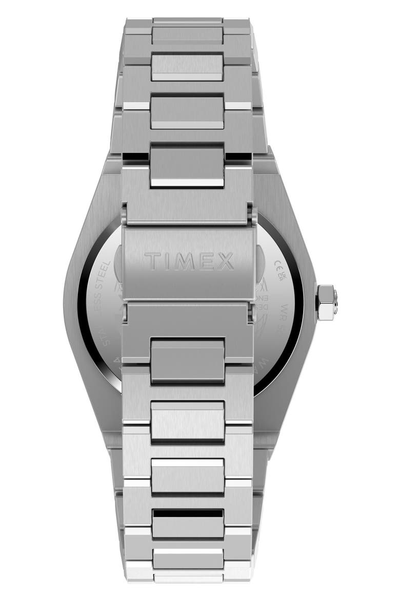 Q Timex Marbella Stainless Steel Bracelet Watch, Alternate, color, SILVER/BLUE