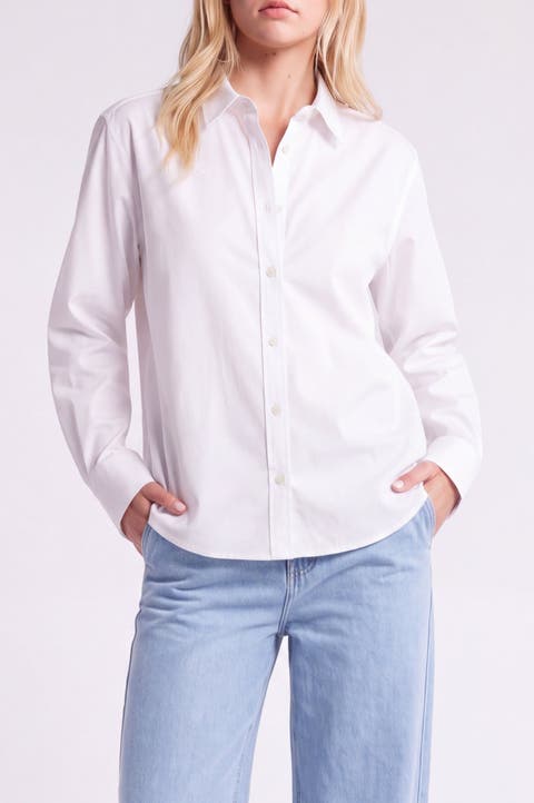 Tailored Long Sleeve Organic Cotton Button-up Shirt