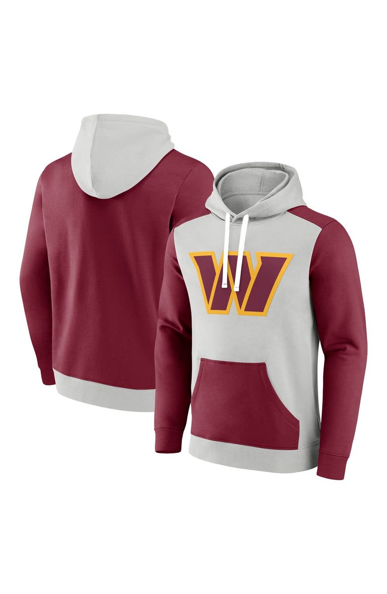 FANATICS Men's Fanatics Branded Gray/Burgundy Washington Commanders Big & Tall Team Fleece Pullover Hoodie, Main, color, 