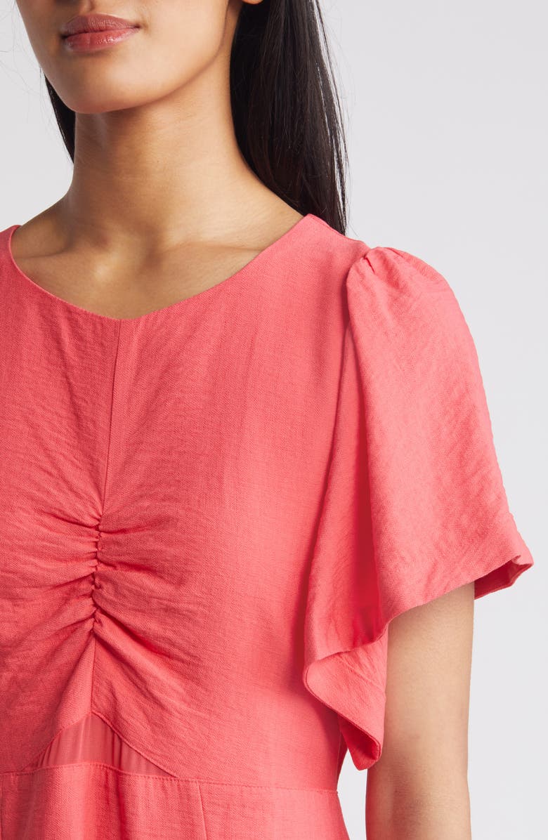 DKNY Flutter Sleeve Crinkle Dress, Alternate, color,