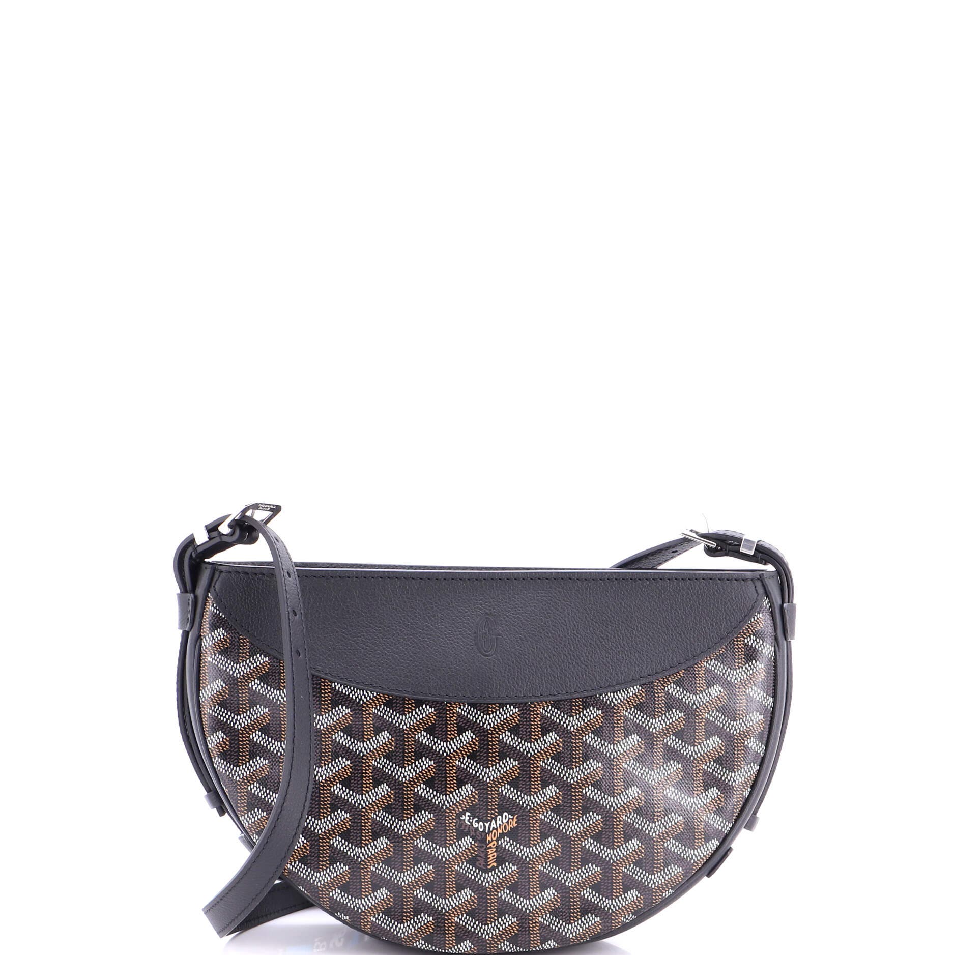 Hirondelle Shoulder Bag Coated Canvas and Leather, Main, color, Black
