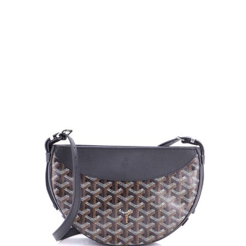 Hirondelle Shoulder Bag Coated Canvas and Leather