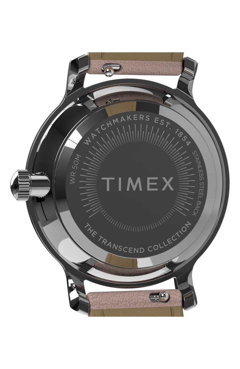 Timex<sup>®</sup> Transcend Leather Strap Watch, 31mm, Alternate, color, Pink