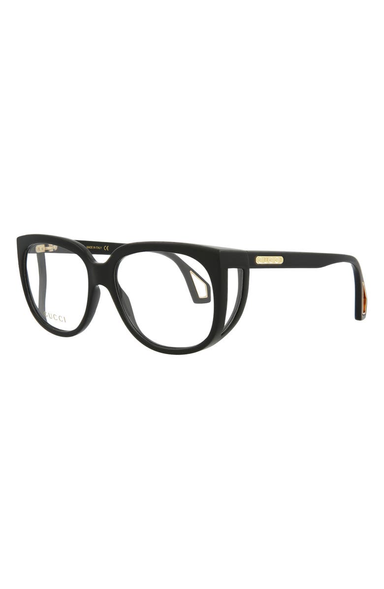 Gucci 56mm Fashion Rectangle Optical Glasses, Alternate, color,