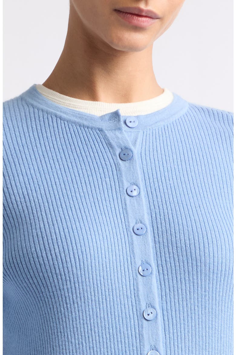 Airi Cotton & Cashmere Ribbed Henley, Alternate, color, SOFT SKY