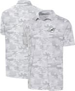 ANTIGUA Men's Antigua White Miami Dolphins Anthracite Logo Collide Polo