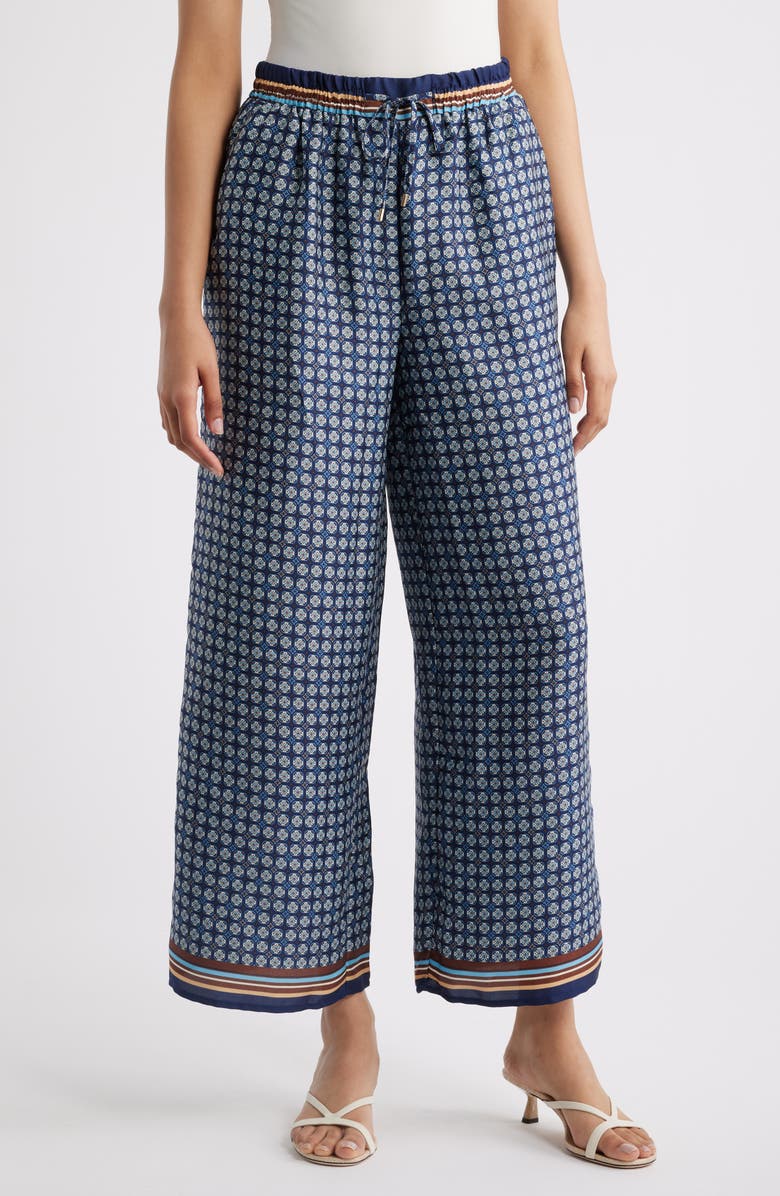 Halogen<sup>®</sup> Relaxed Drawstring Satin Pants, Main, color, Classic Navy