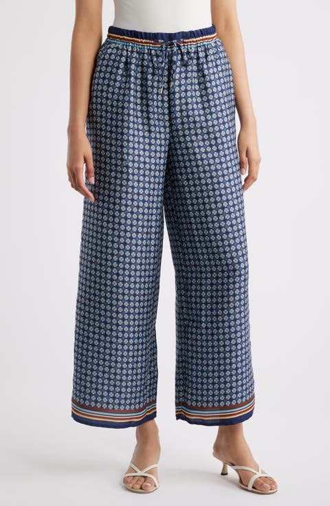 Relaxed Drawstring Satin Pants