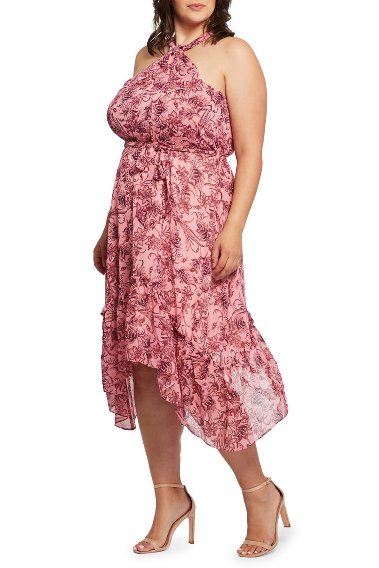 Sophia Floral Halter Neck Dress, Alternate, color, PRINT
