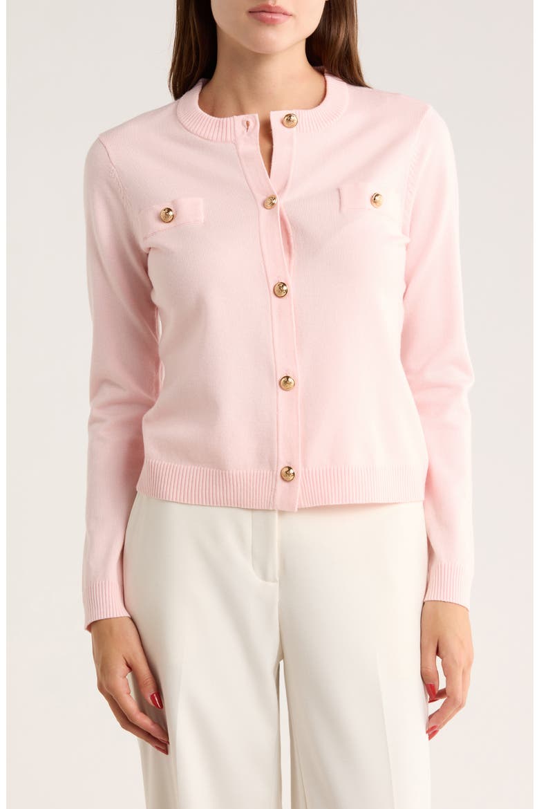 Keira Chest Pocket Cardigan, Main, color, PALE PINK