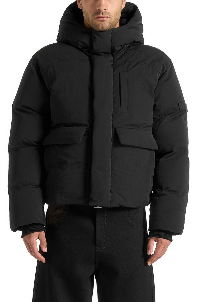 Manière De Voir Casey Unisex Minimal Raglan Puffer Jacket, Alternate, color, Black