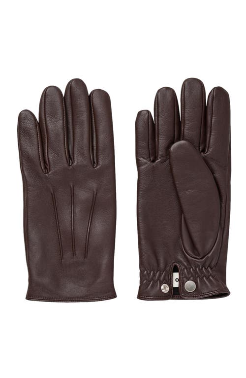 Sandro Mens Bruns Elasticated-cuff Smooth-leather Gloves In Black Brown