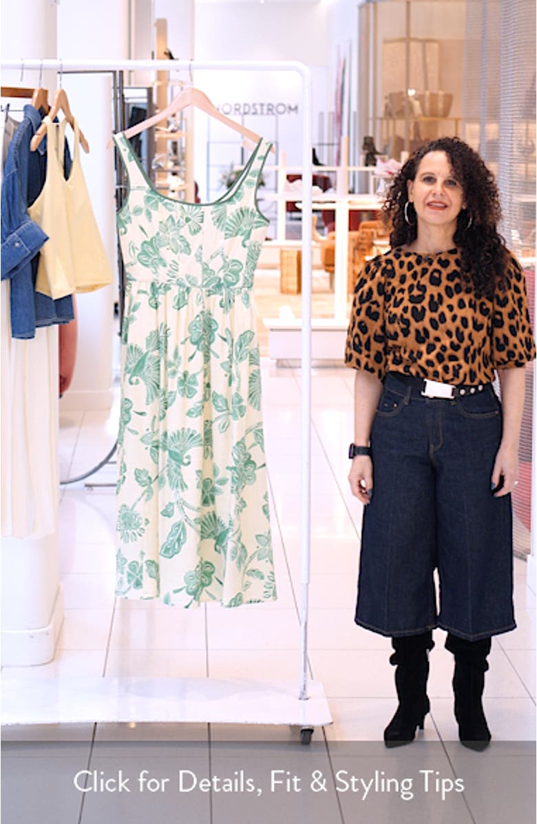 Floral Print Panel Midi Dress, sales video thumbnail