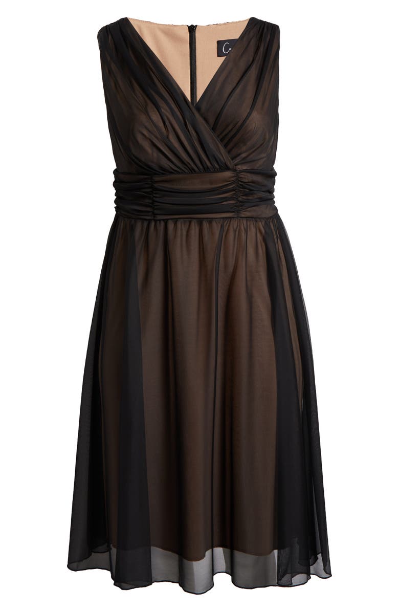 Connected Apparel Chiffon Midi Cocktail Dress, Alternate, color,