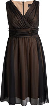 Connected Apparel Chiffon Midi Cocktail Dress