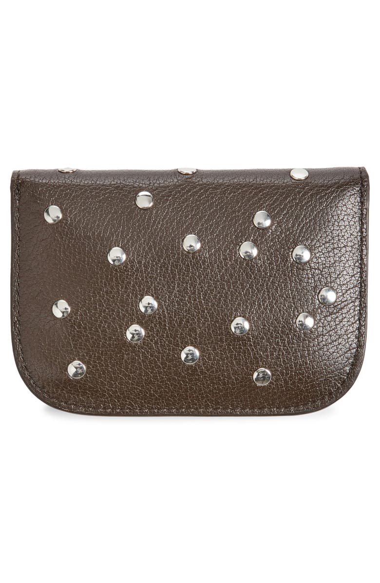 Lemaire Soft Tab Studded Leather Card Holder, Alternate, color, Dark Chocolate