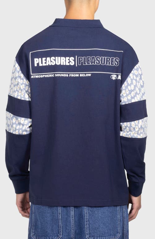 Pleasures Sounds Cotton Rugby Polo In Blue