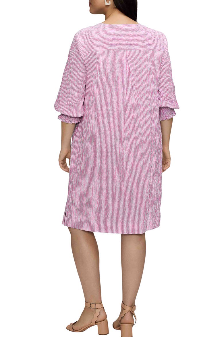 Alicia Stripe Crinkle Jacquard Shift Dress, Alternate, color, PINK/ WHITE