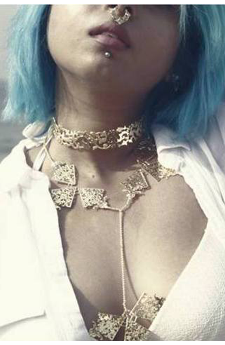 Dhwani Bansal KIMYA CHOKER, Alternate, color, Gold Plated