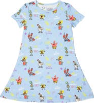 Bellabu Bear Kids' SpongeBob SquarePants Good Vibes Short Sleeve Dress