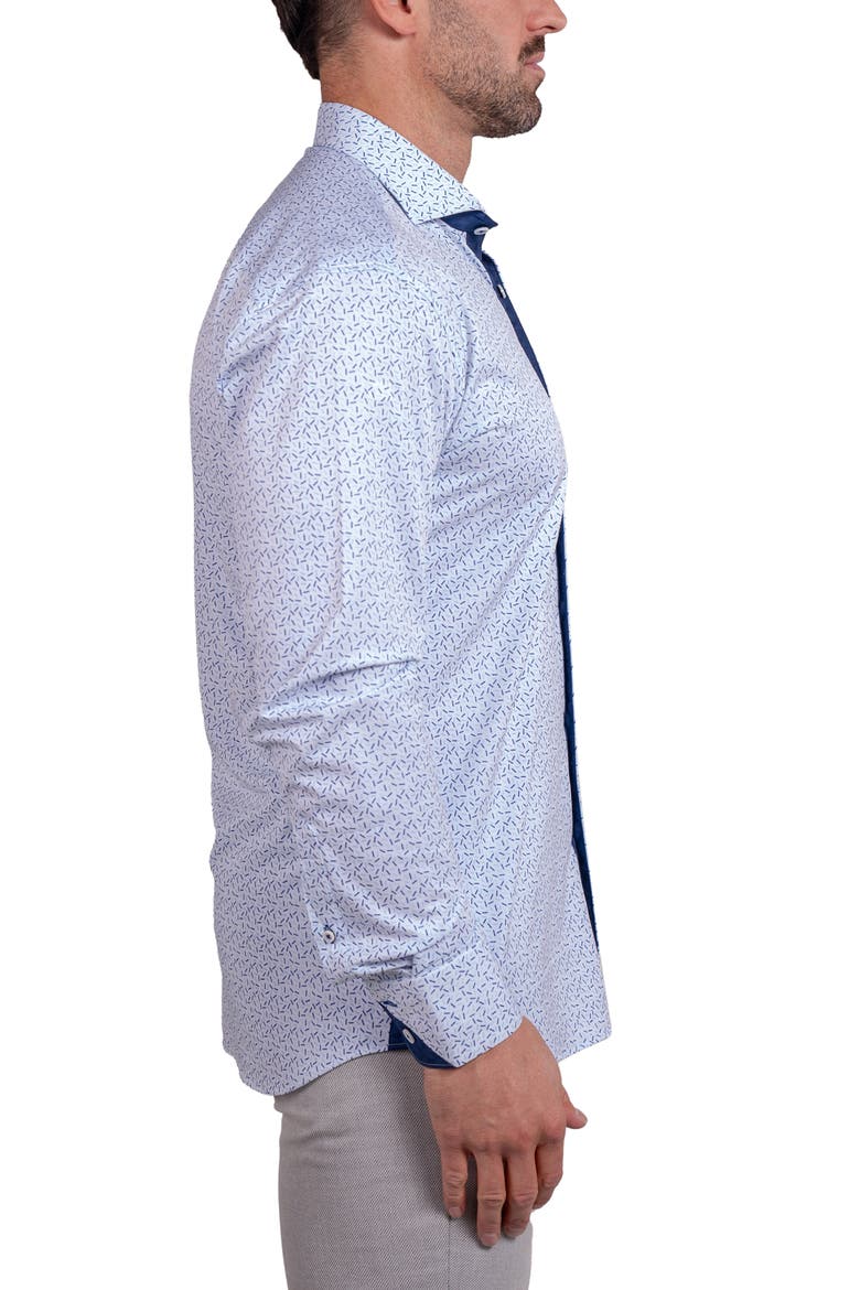 Einstein Stretch Ascension Contemporary Fit Button-Up Shirt, Alternate, color, WHITE