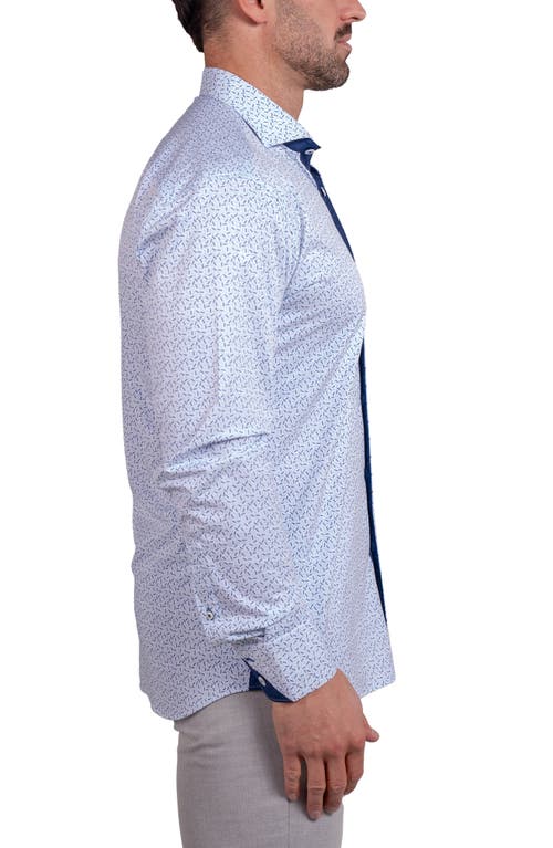 Maceoo Einstein Stretch Ascension Contemporary Fit Button-up Shirt In Blue