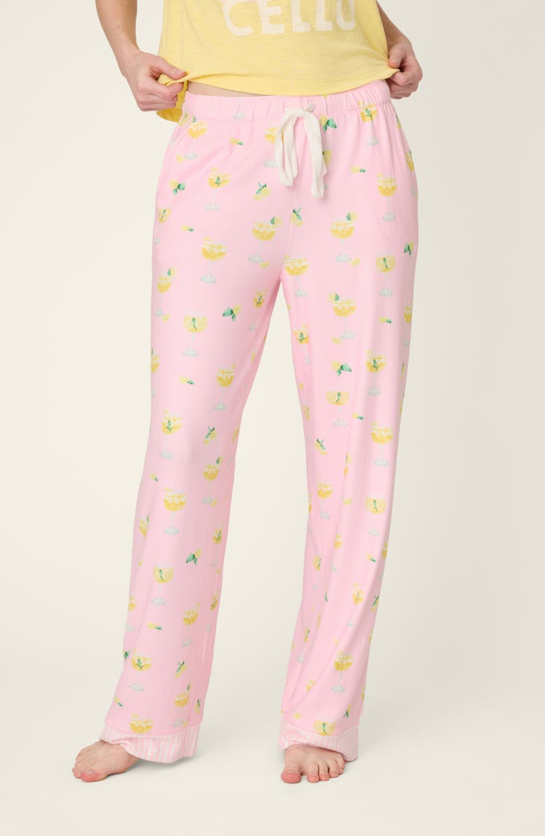 PJ Salvage La Dolce Spritz Pajamas Pants, Main, color, Pastel Pink