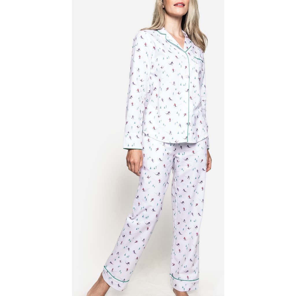 Petite Plume Après Ski Cotton Pajamas in White