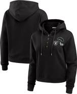 WEAR by Erin Andrews Women's WEAR by Erin Andrews  Black Las Vegas Raiders Waffle Hoodie Pullover Top